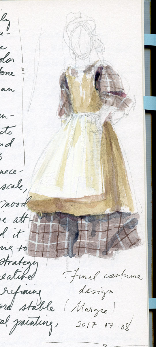 Costume element color study in gouacheby Elspeth Young