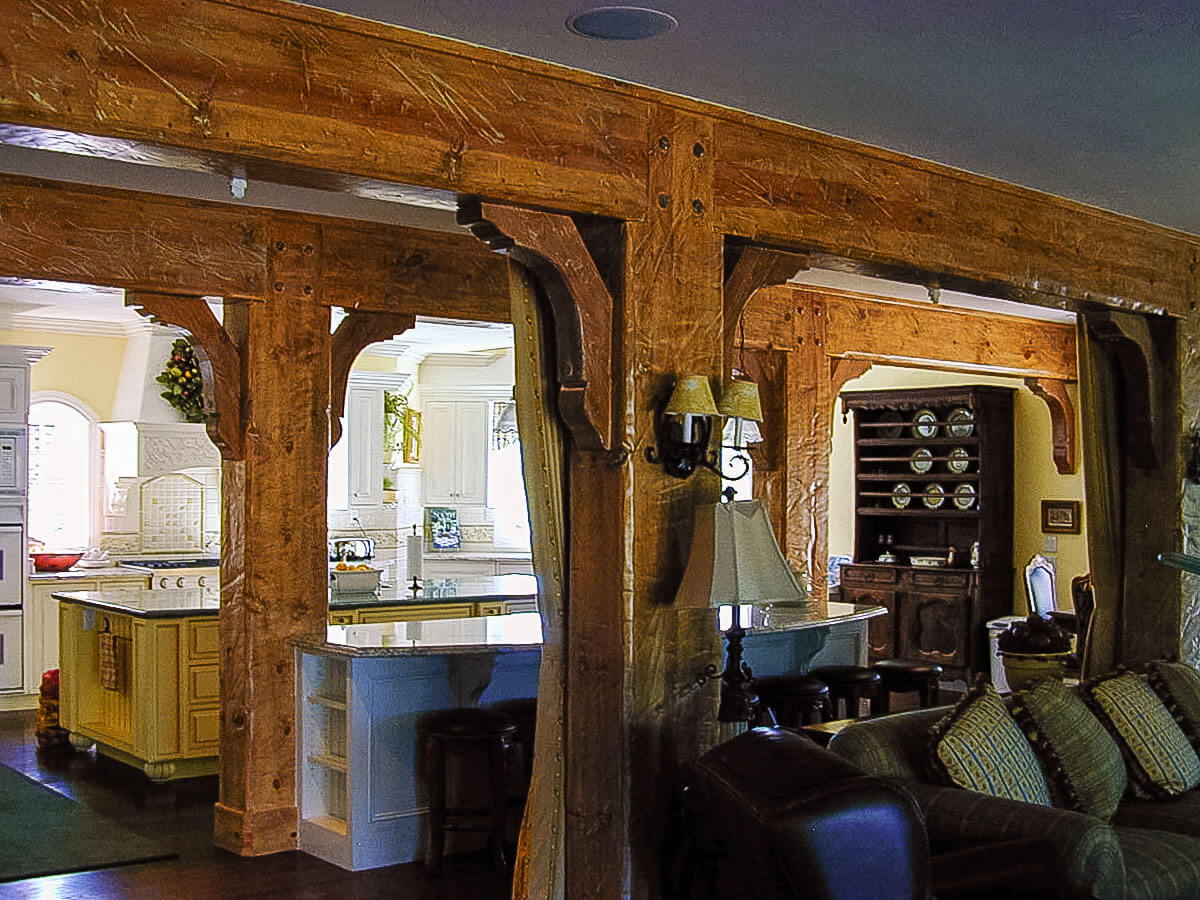 Faux box-beams designed, created, and then installed in the kitchenfamily room.  See more...