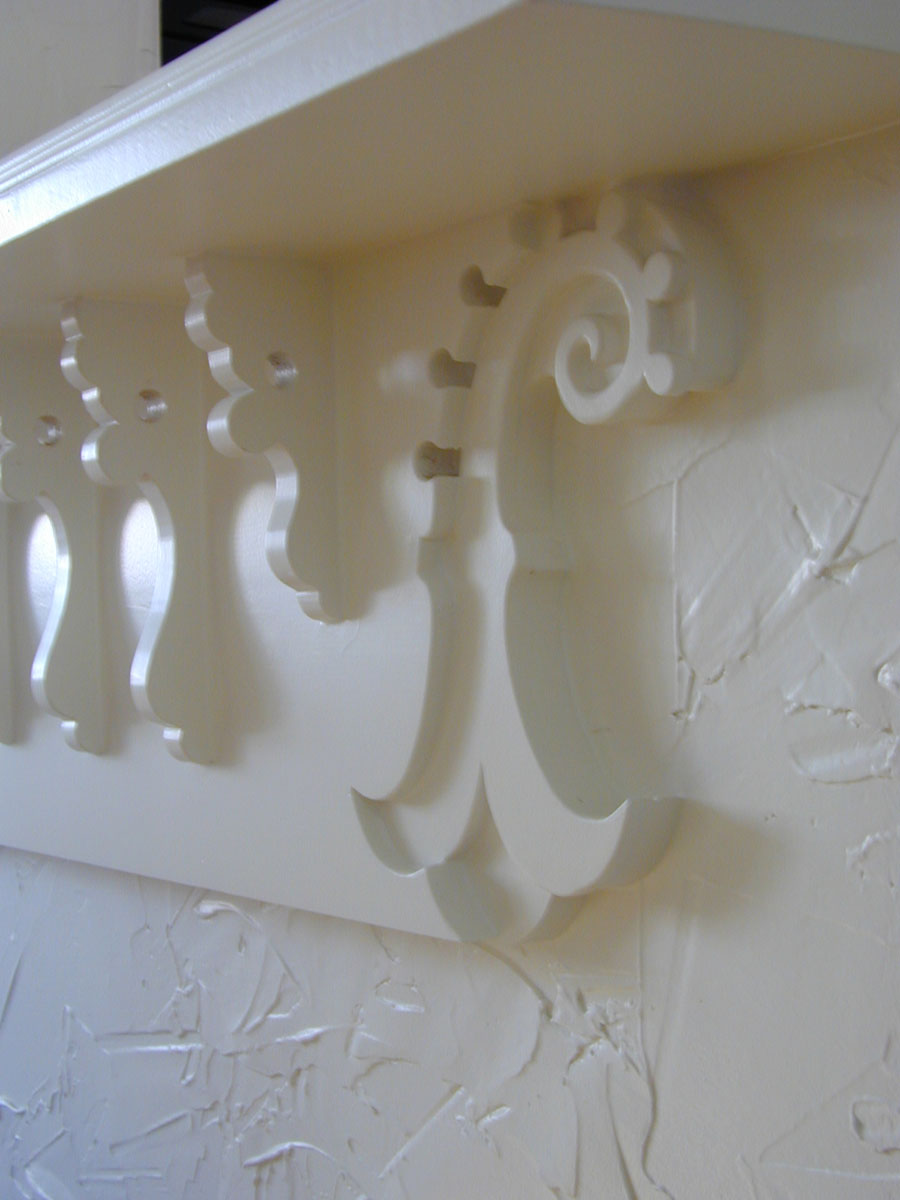 Al's design and fabrication of window sills in the dining room echoes the civic heraldry incorp...