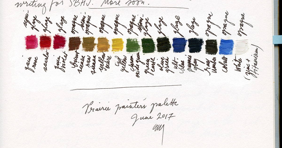 Record of the oil pigment palette for the entire painting