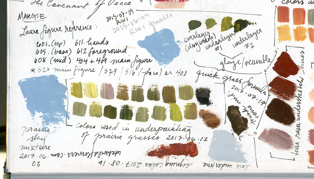 Prairie color-swatch study in watercolor by Elspeth Young