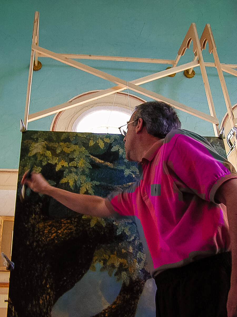 The diptych was painted in the studio at Ben Haven.&nbsp;&nbsp;