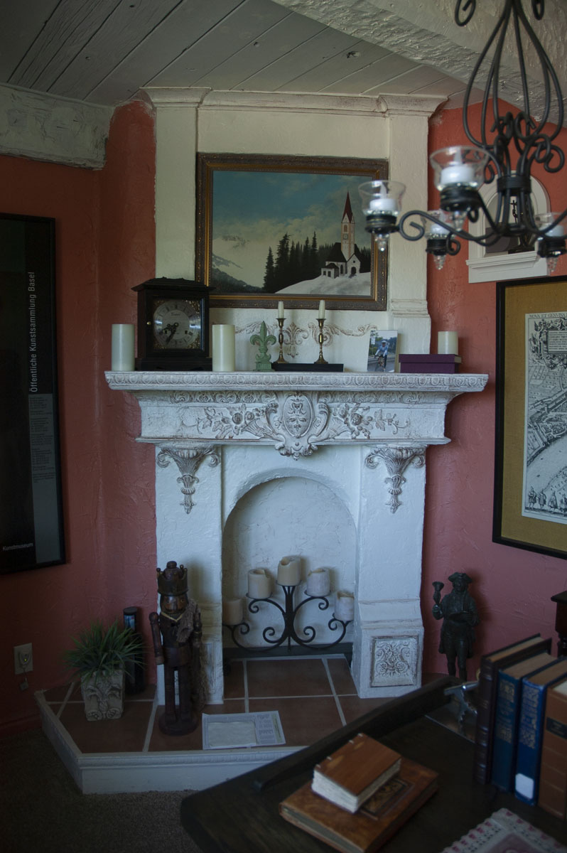 For his in-home office, the patron wanted to be to Provence.&nbsp;&nbsp;This faux fireplace, the wea...