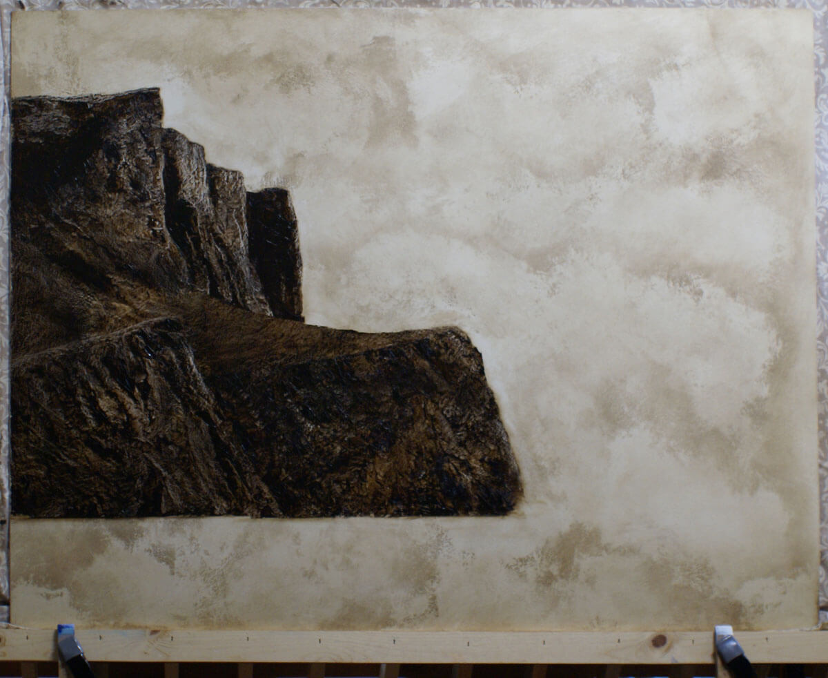 The floating anvil as it appeared at the end of the first painting session.&nbsp;&nbsp;This under-pa...