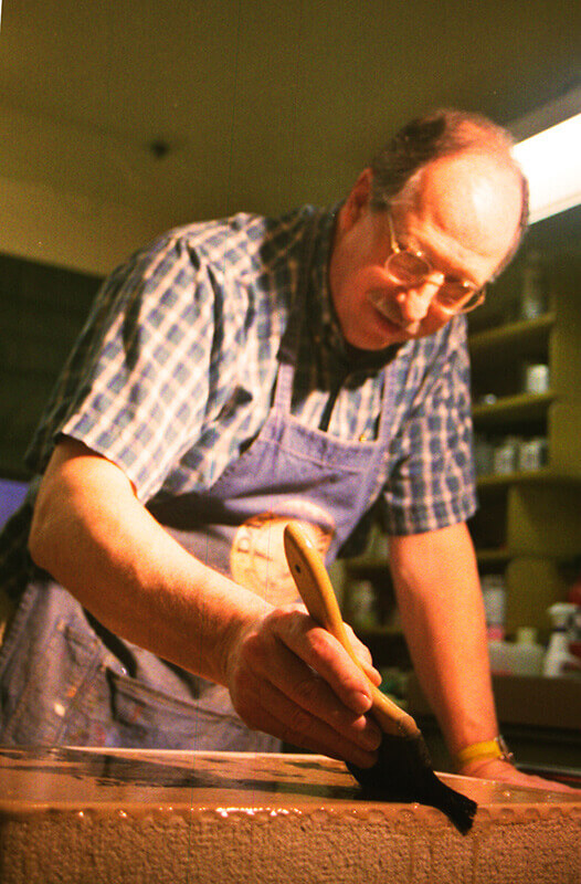 In the presence of the acidified solution, the grease of the wax images binds with the stone.&nbsp;&...