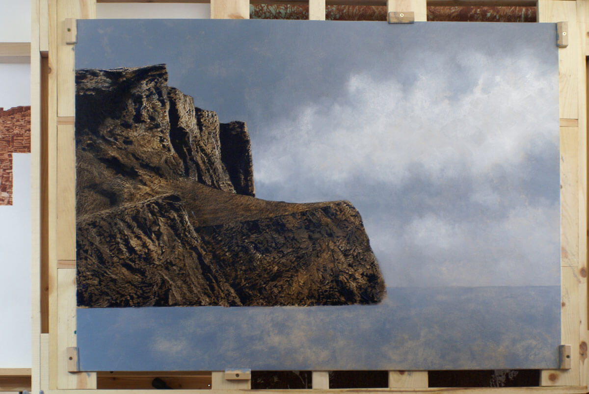 This photograph, in the development of the painting, shows the initial layer of the sky.&nbsp;&nbsp;...