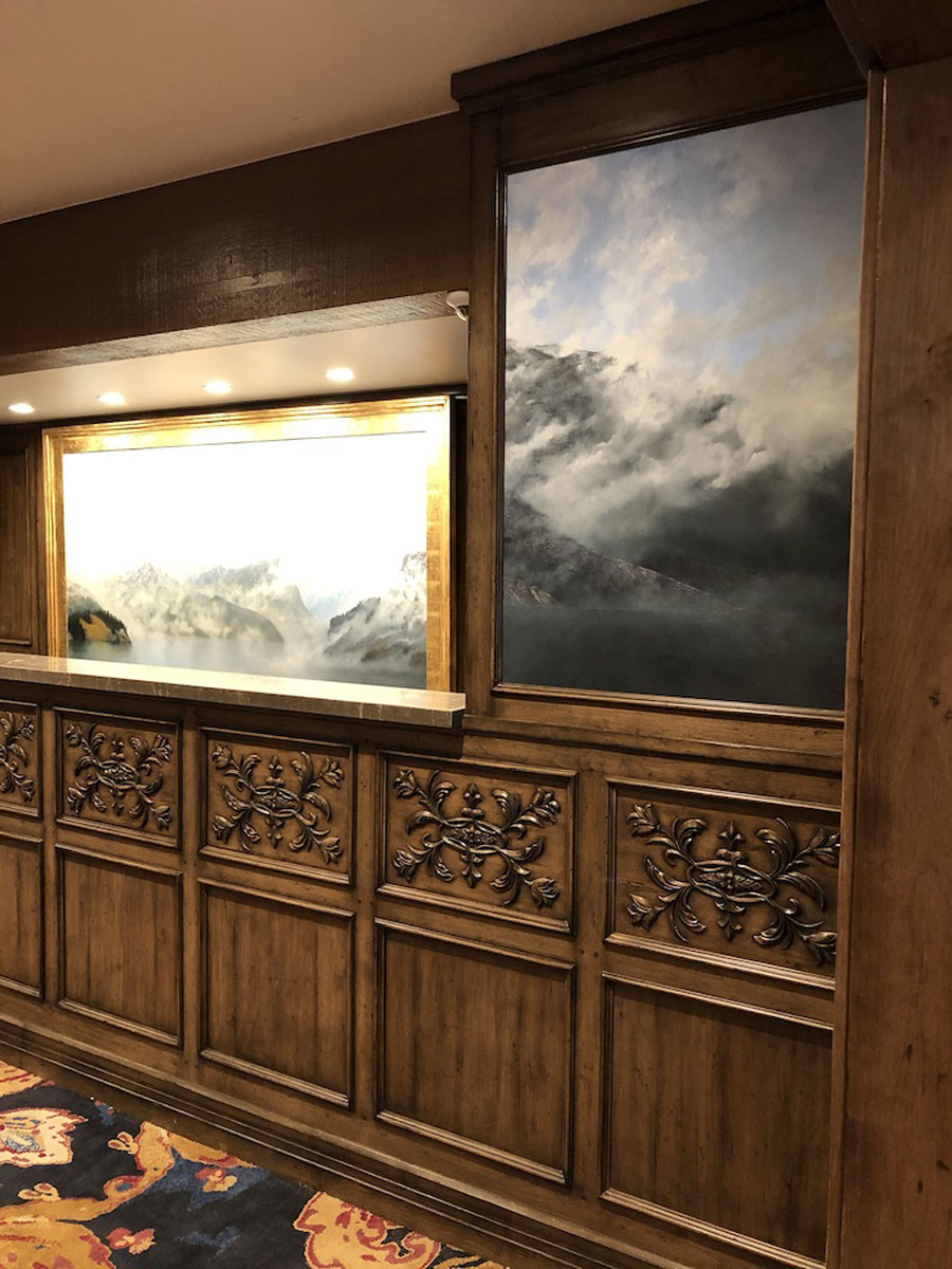 The righthand panel of the triptych is in the foreground.&nbsp;&nbsp;The triptych's center pane...